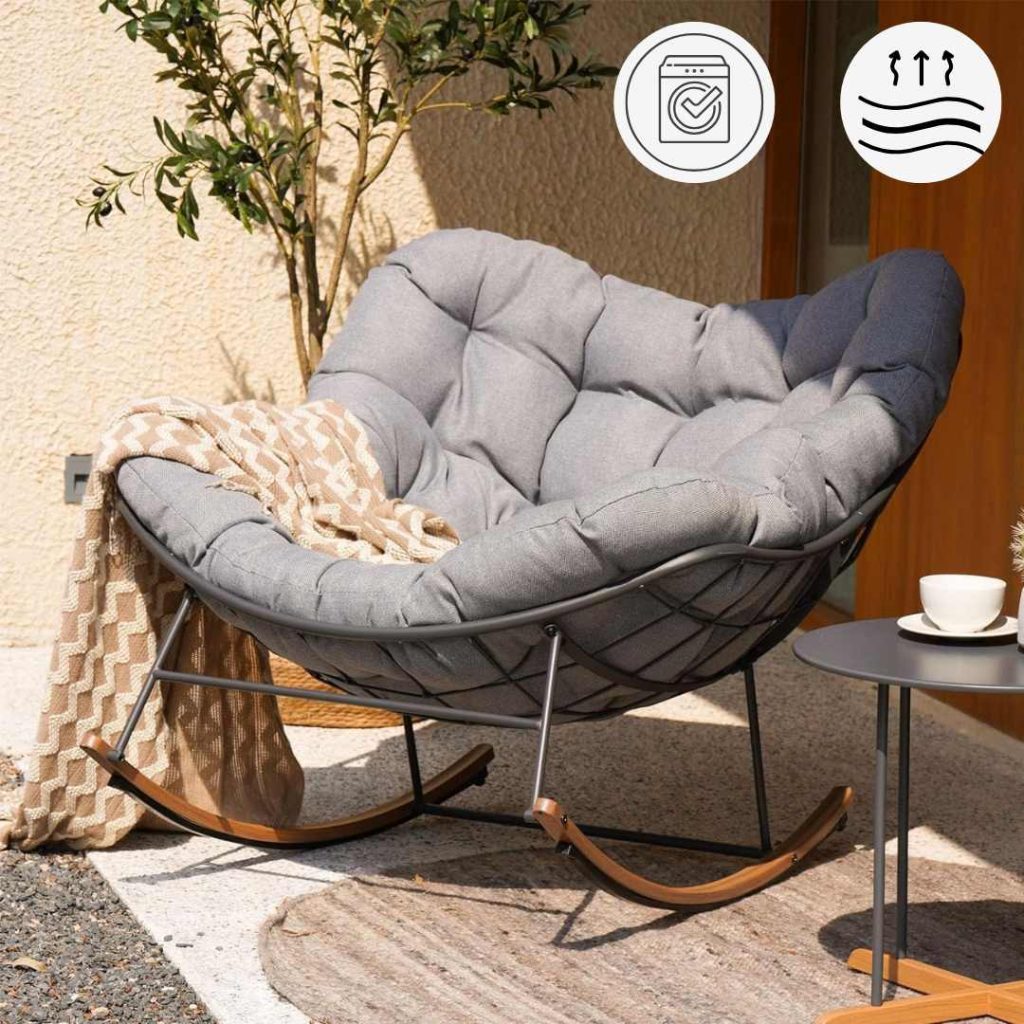 Design Élégant, Détente Garantie – Découvrez la Chaise Longue à Bascule