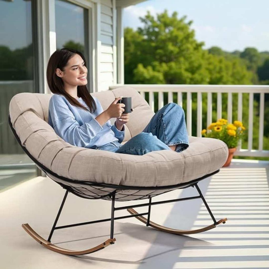 Design Élégant, Détente Garantie – Découvrez la Chaise Longue à Bascule