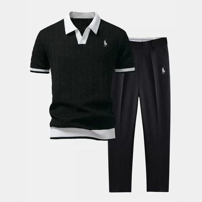 RL™ Outfit – V-neck Polo & Slim Fit Tapered Pants.
