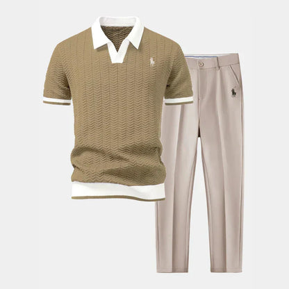 RL™ Outfit – V-neck Polo & Slim Fit Tapered Pants.