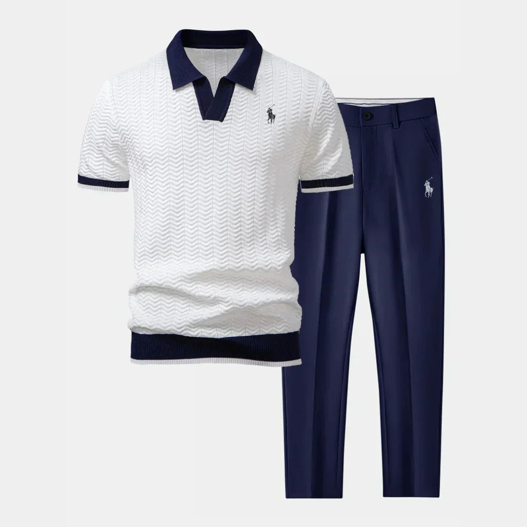 RL™ Outfit – V-neck Polo & Slim Fit Tapered Pants.
