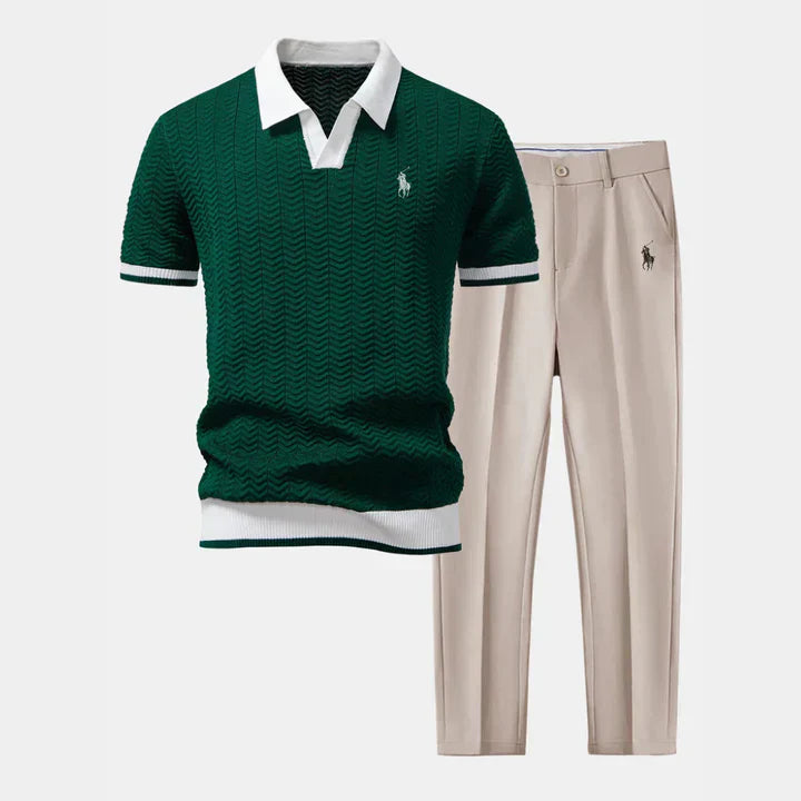 RL™ Outfit – V-neck Polo & Slim Fit Tapered Pants.